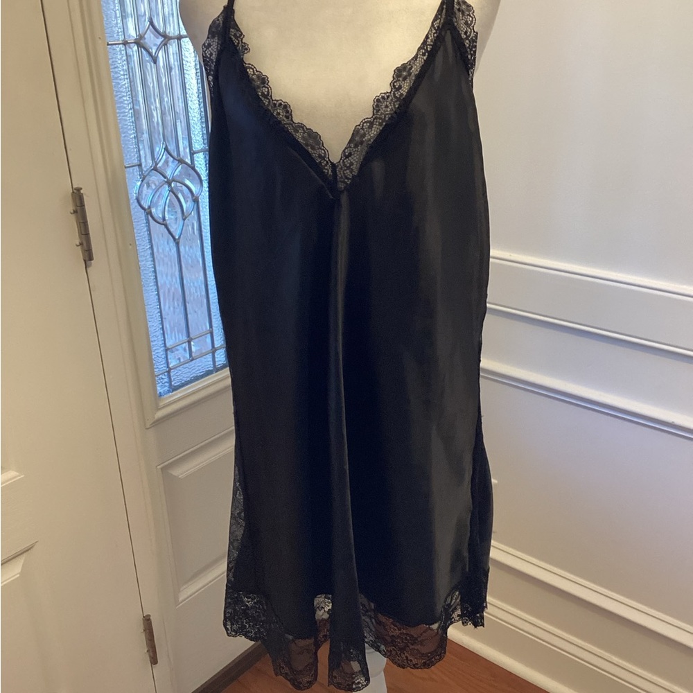 Sleek Black Lace Chemise